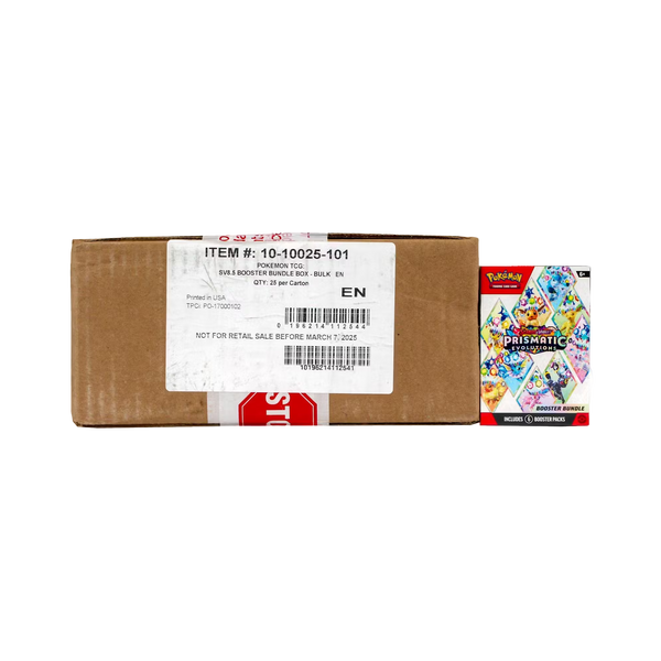 Prismatic Evolutions Booster Bundle Case – Evolve Card Shop