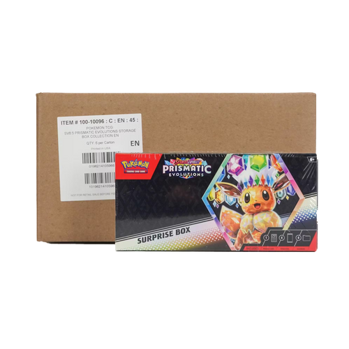 pokemon cards prismatic evolutions japanese Prismatic Evolutions Surprise 6-Box Case – Evolve Card Shop
