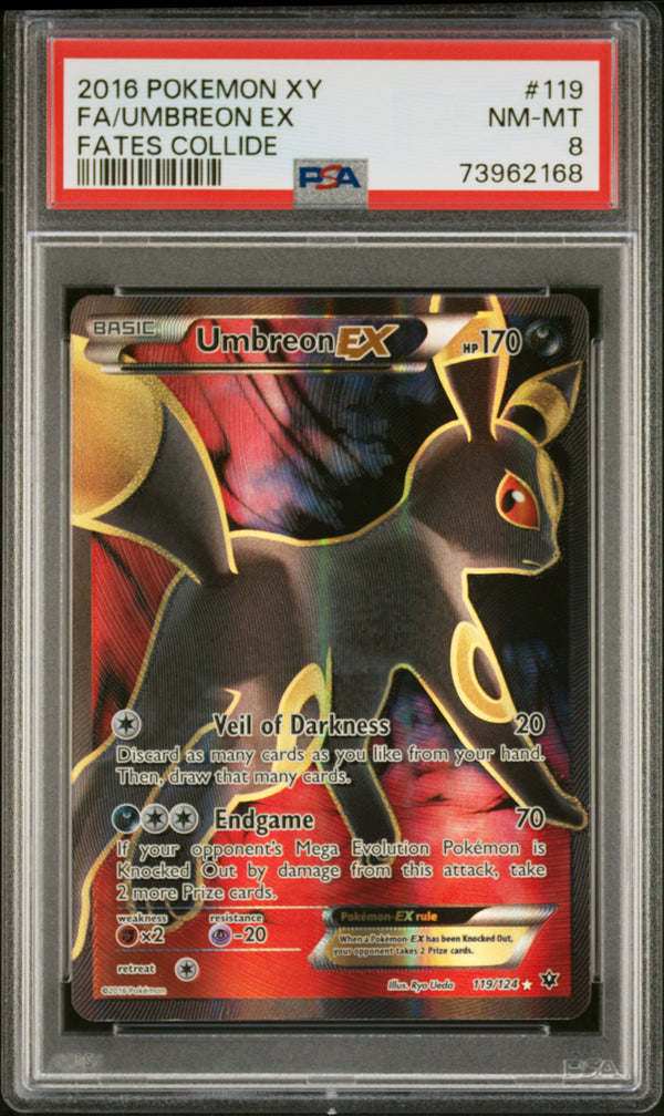2016 FA/UMBREON EX #119 PSA 8 (front)