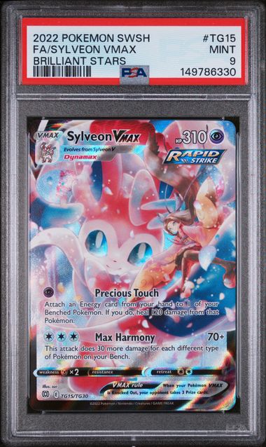 2022 FA/SYLVEON VMAX #TG15 PSA 9 (front)