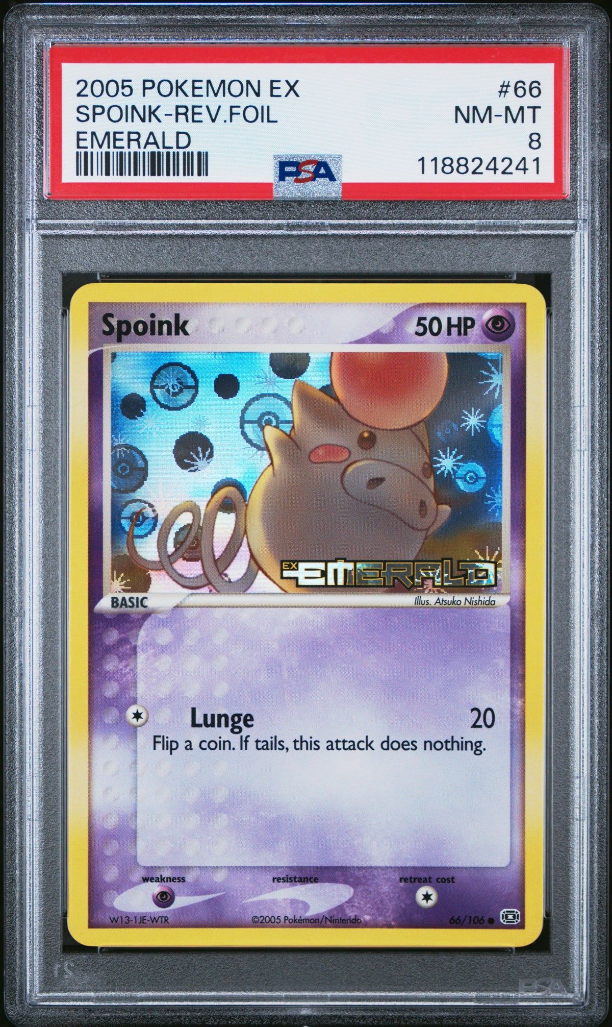 2005 SPOINK-REV.FOIL #66 Emerald PSA 8 (front)