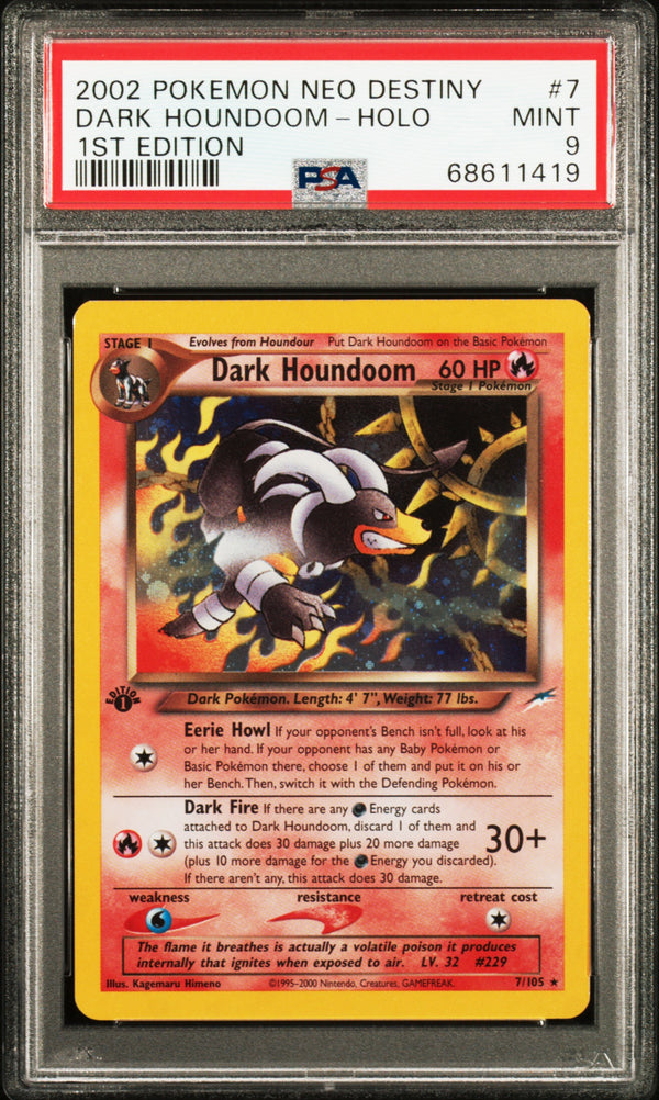 2002 DARK HOUNDOOM-HOLO #7 PSA 9 (front)