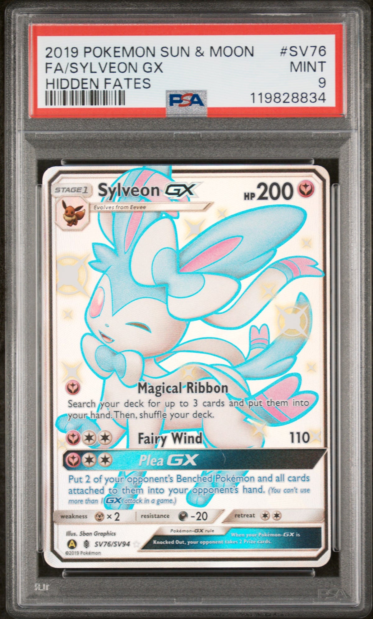 2019 FA/SYLVEON GX #SV76 PSA 9 (front)