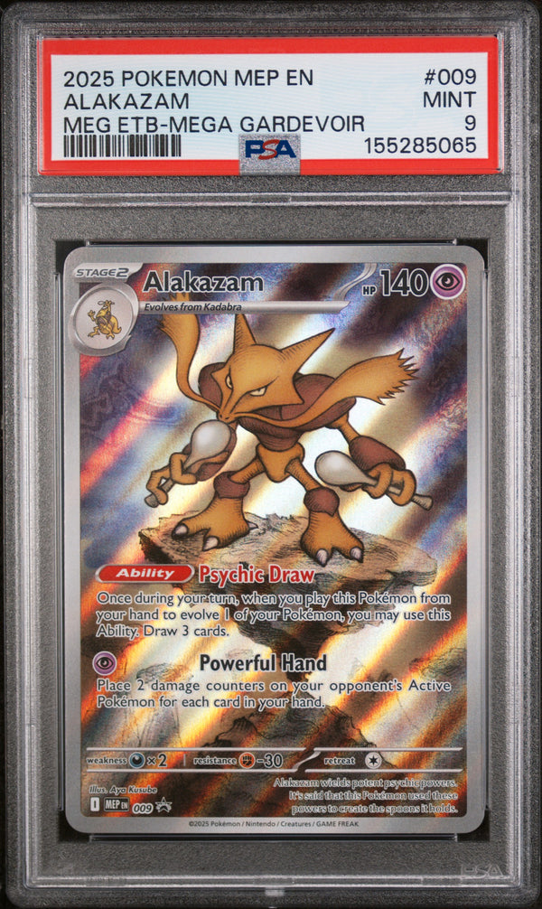 2025 ALAKAZAM #009 PSA 9 (front)