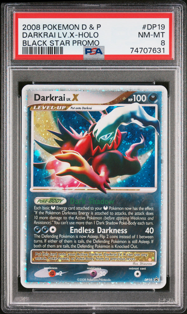 2008 DARKRAI LV.X-HOLO #DP19 PSA 8 (front)