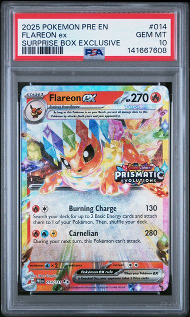 2025 FLAREON ex #014 PSA 10 (front)