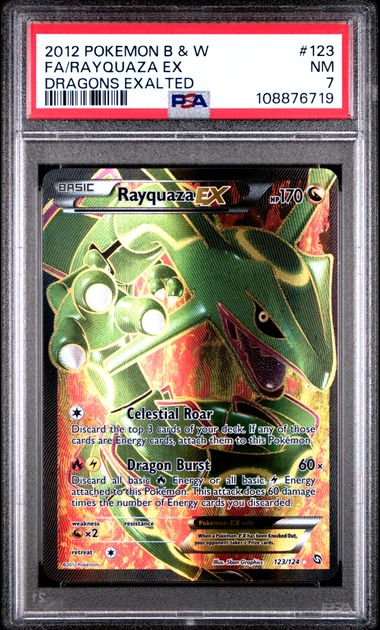 2012 FA/RAYQUAZA EX #123 PSA 7 (front)
