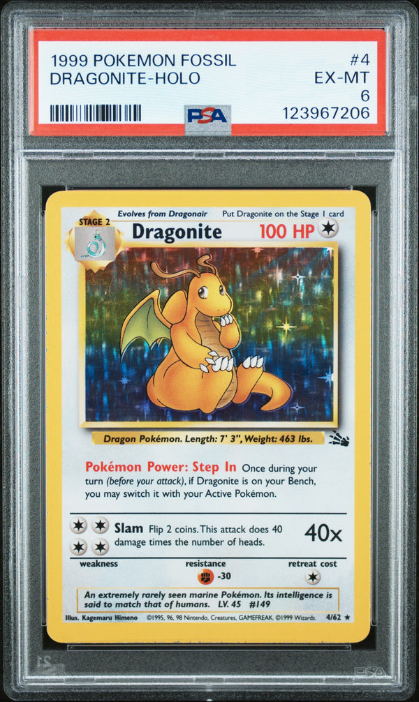 1999 DRAGONITE-HOLO #4 PSA 6 (front)