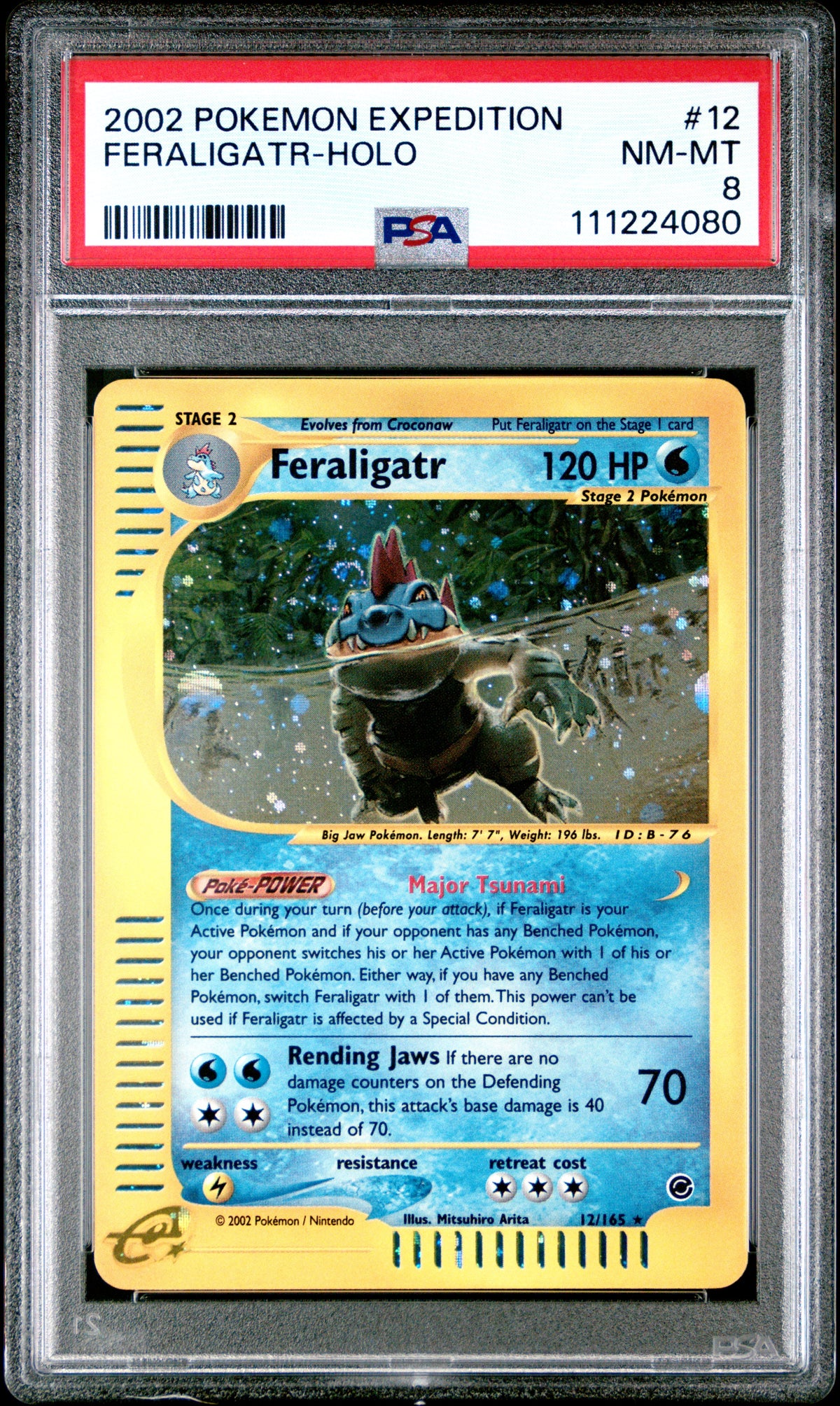 2002 FERALIGATR-HOLO #12 PSA 8 (front)