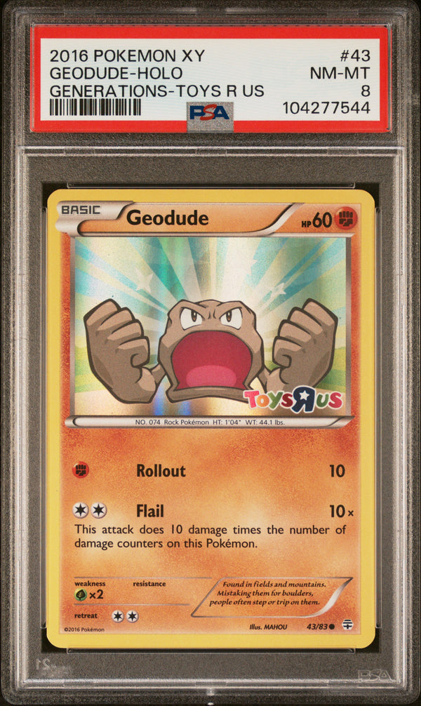 2016 GEODUDE-HOLO #43 PSA 8 (front)