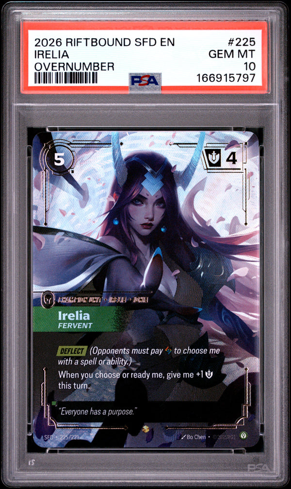 2026 IRELIA #225 Overnumber PSA 10 (front)