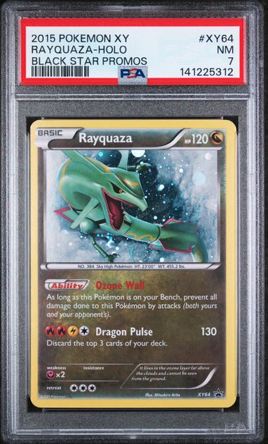 2015 RAYQUAZA-HOLO #XY64 PSA 7 (front)
