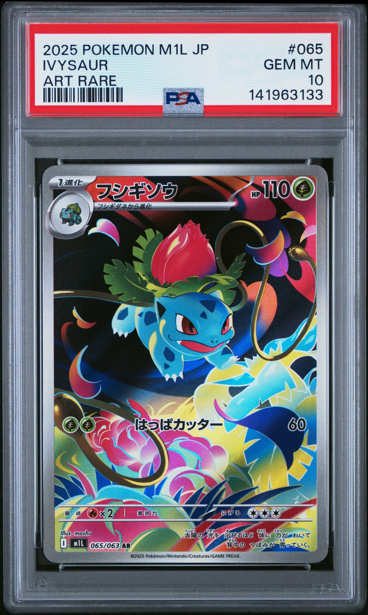 2025 Japanese IVYSAUR #065 PSA 10 (front)
