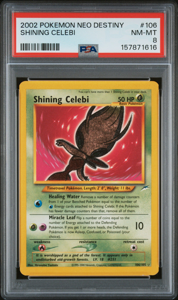 2002 SHINING CELEBI #106 PSA 8 (front)