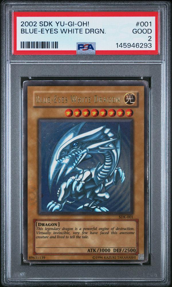 2002 BLUE-EYES WHITE DRGN. #001 PSA 2 (front)