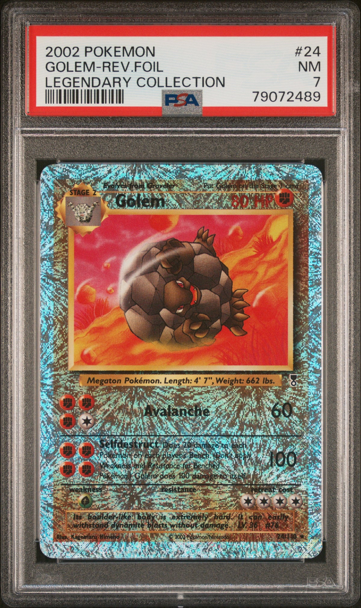 2002 GOLEM-REV.FOIL #24 Legendary Collection PSA 7 (front)