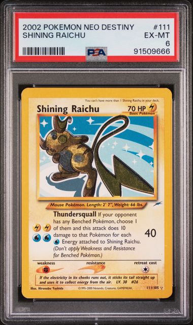 2002 SHINING RAICHU #111 PSA 6 (front)