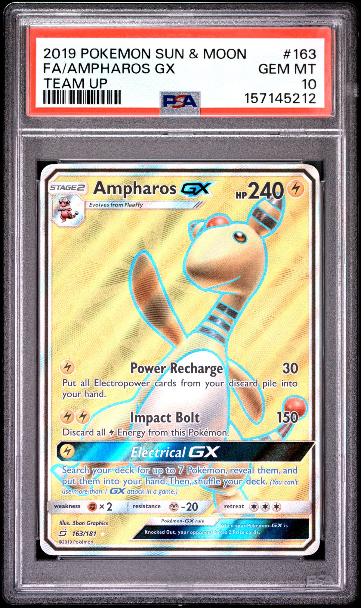 2019 FA/AMPHAROS GX #163 PSA 10 (front)