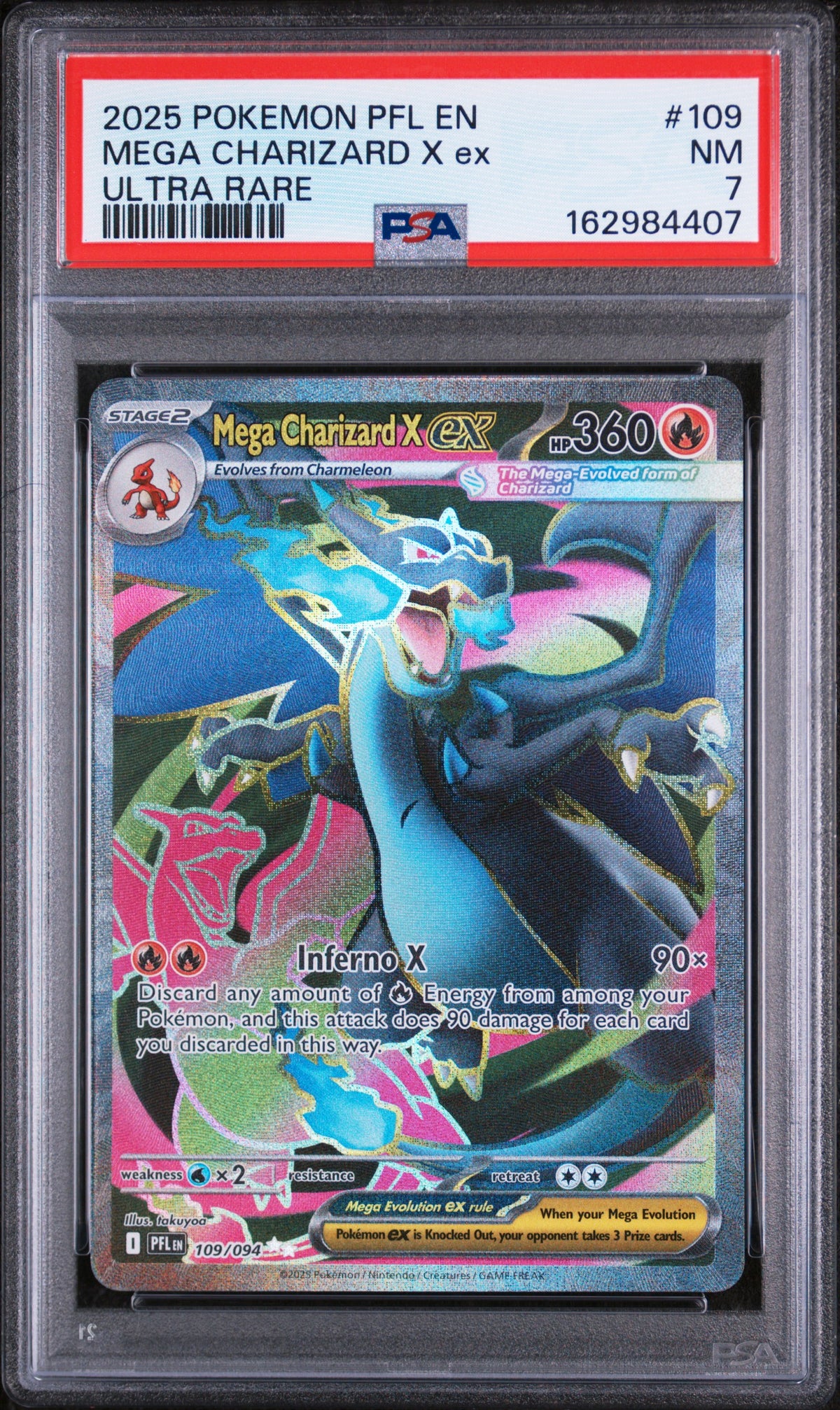 2025 MEGA CHARIZARD X ex #109 PSA 7 (front)