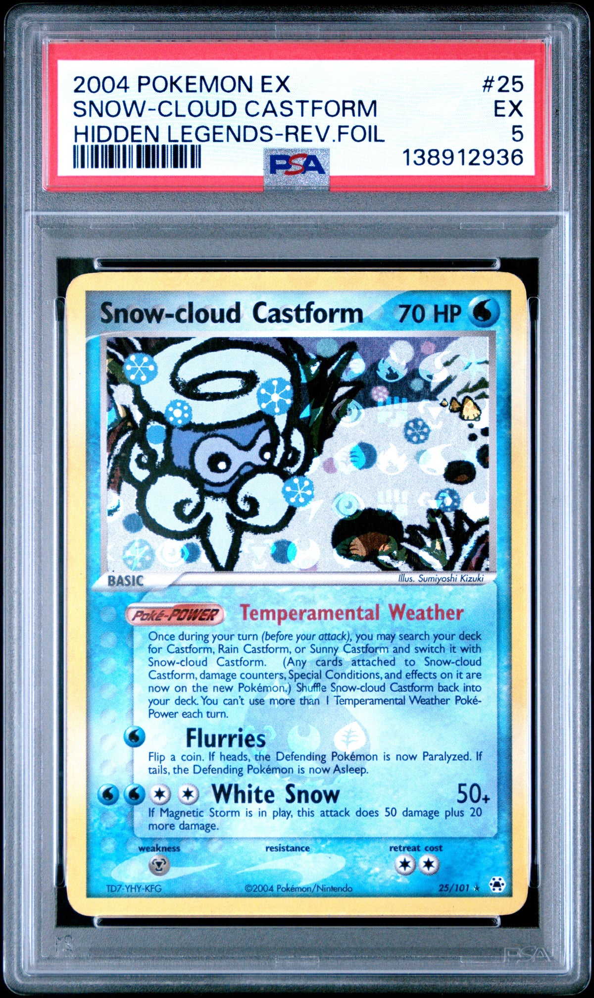 2004 SNOW-CLOUD CASTFORM #25 PSA 5 (front)