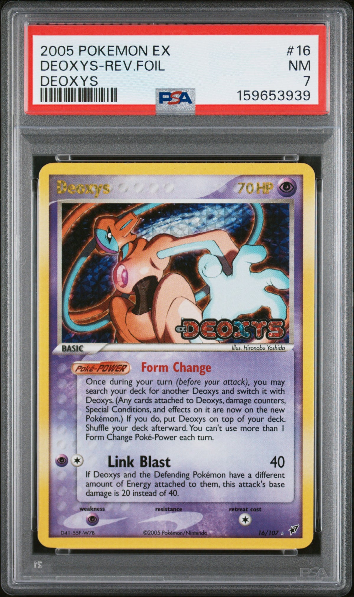 2005 DEOXYS-REV.FOIL #16 Deoxys PSA 7 (front)
