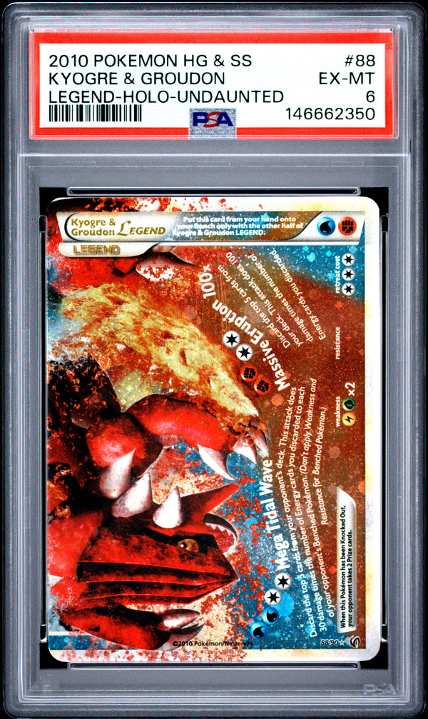 2010 KYOGRE & GROUDON #88 PSA 6 (front)
