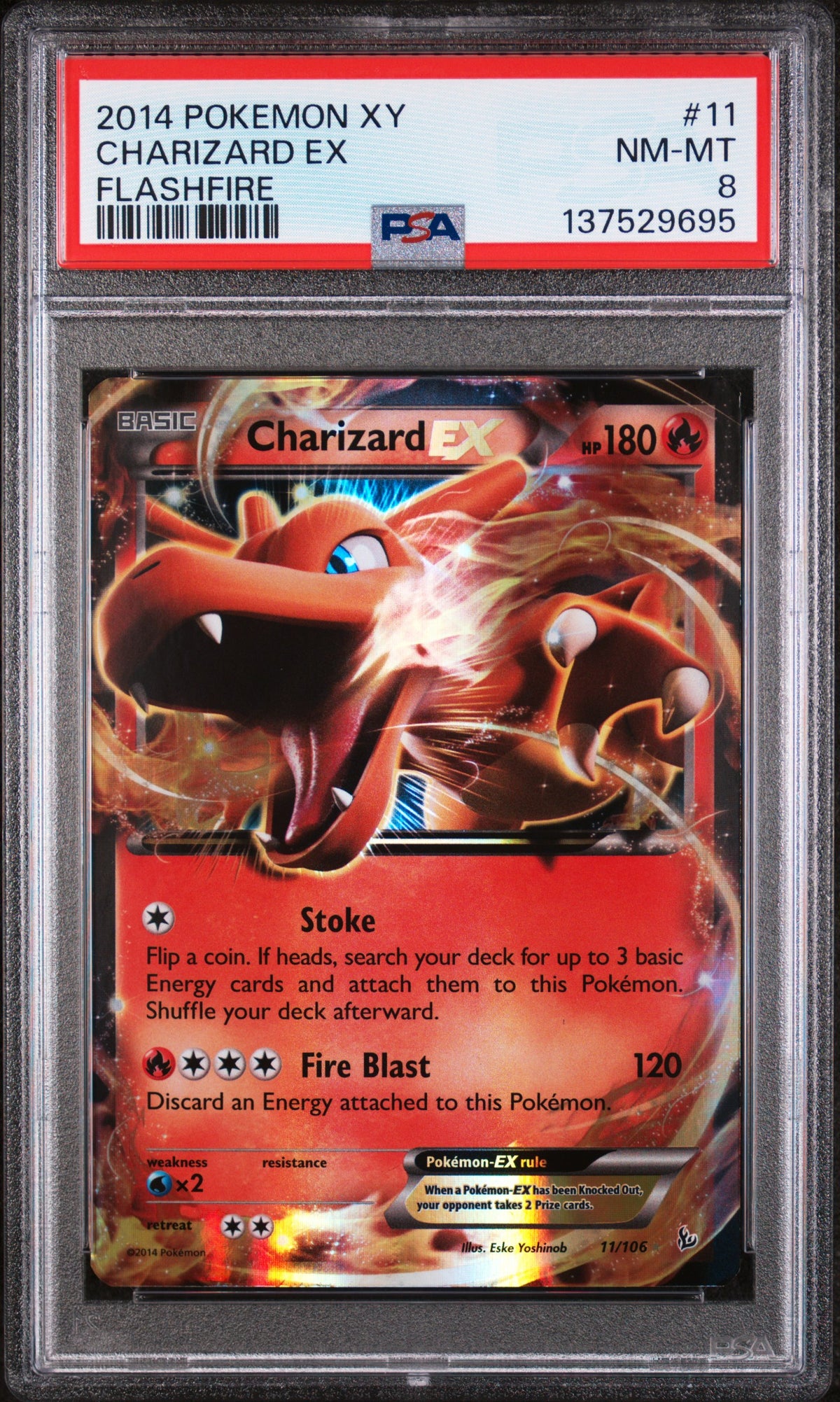 2014 CHARIZARD EX #11 PSA 8 (front)