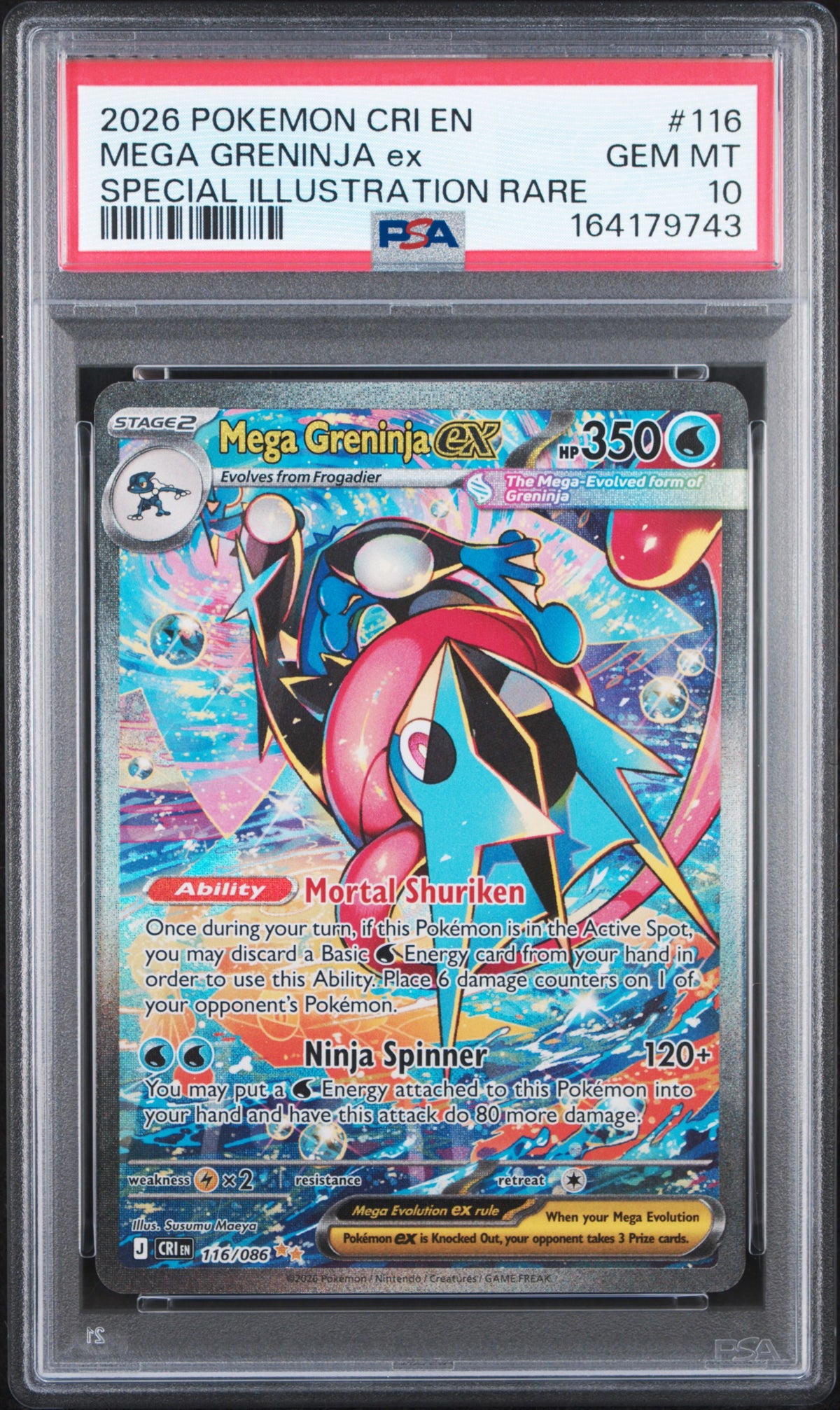 2026 MEGA GRENINJA ex #116 PSA 10 (front)
