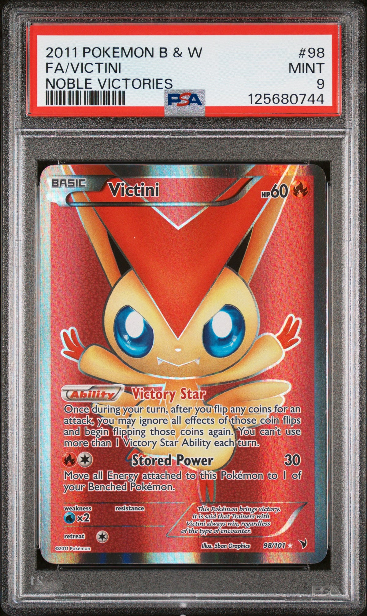 2011 FA/VICTINI #98 Noble Victories PSA 9 (front)