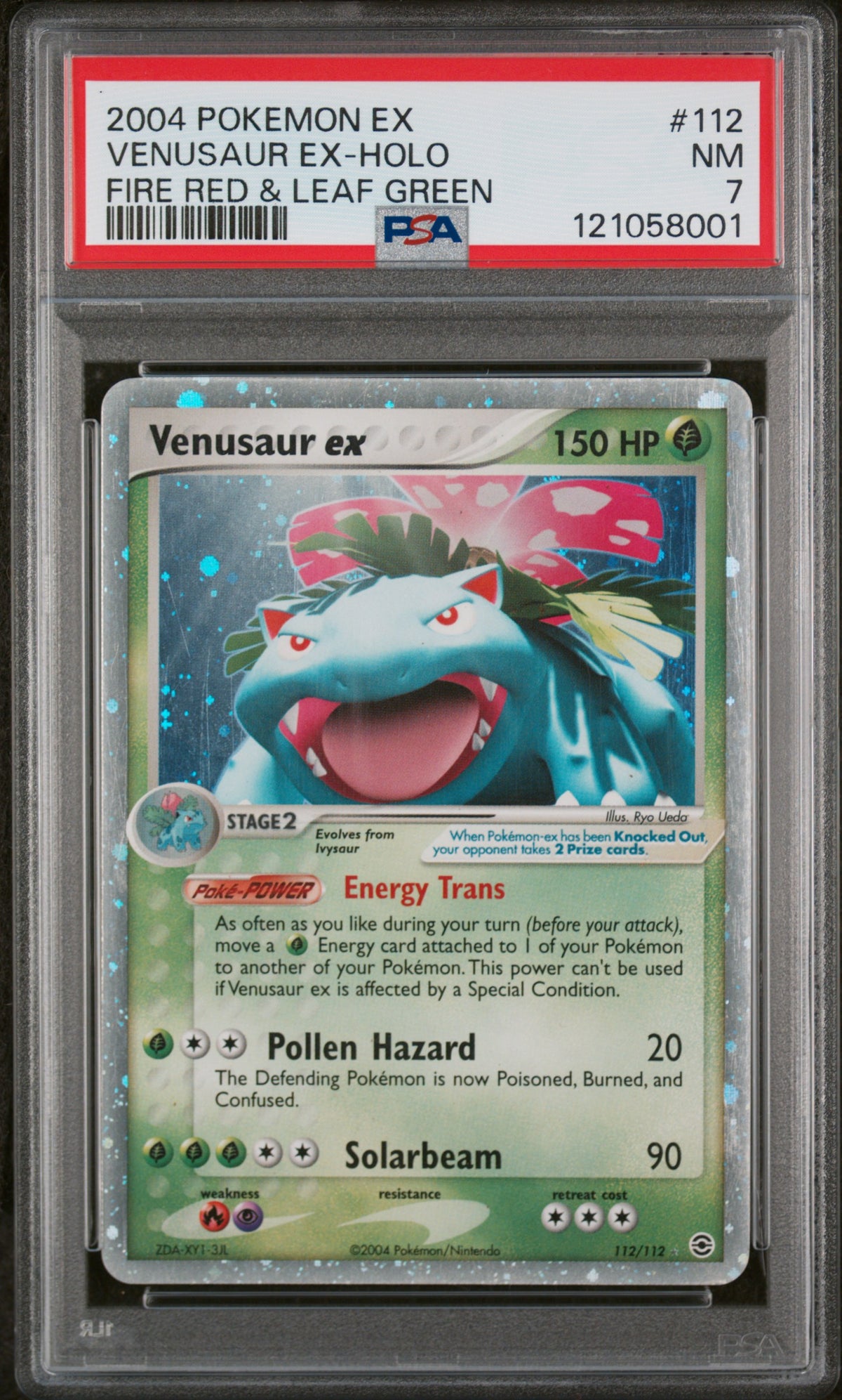 2004 VENUSAUR EX-HOLO #112 PSA 7 (front)