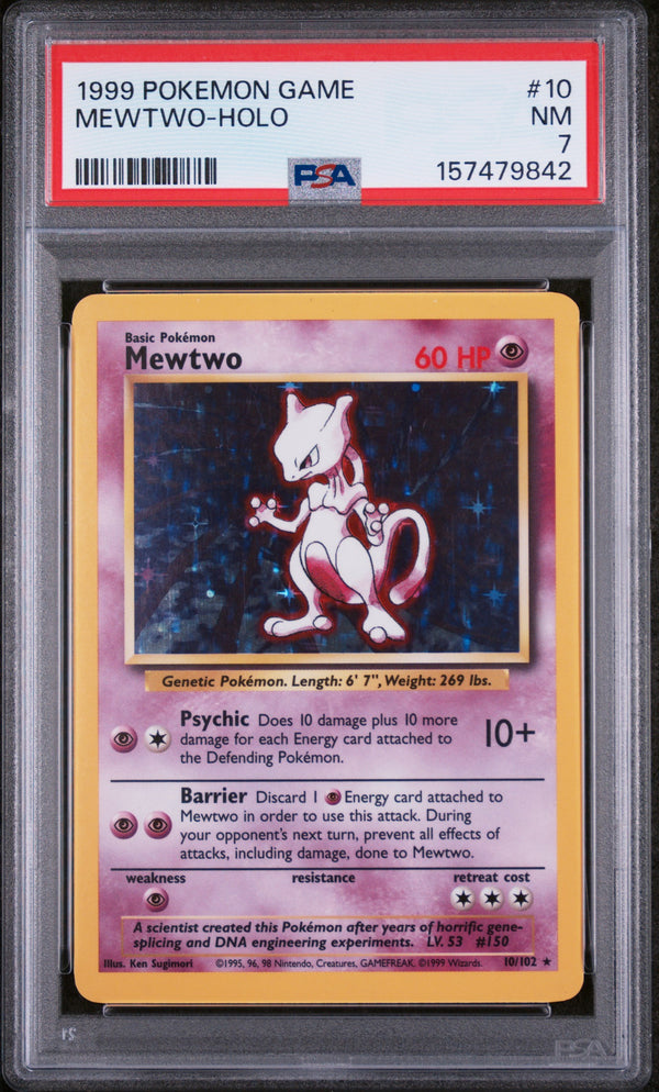 1999 MEWTWO-HOLO #10 PSA 7 (front)