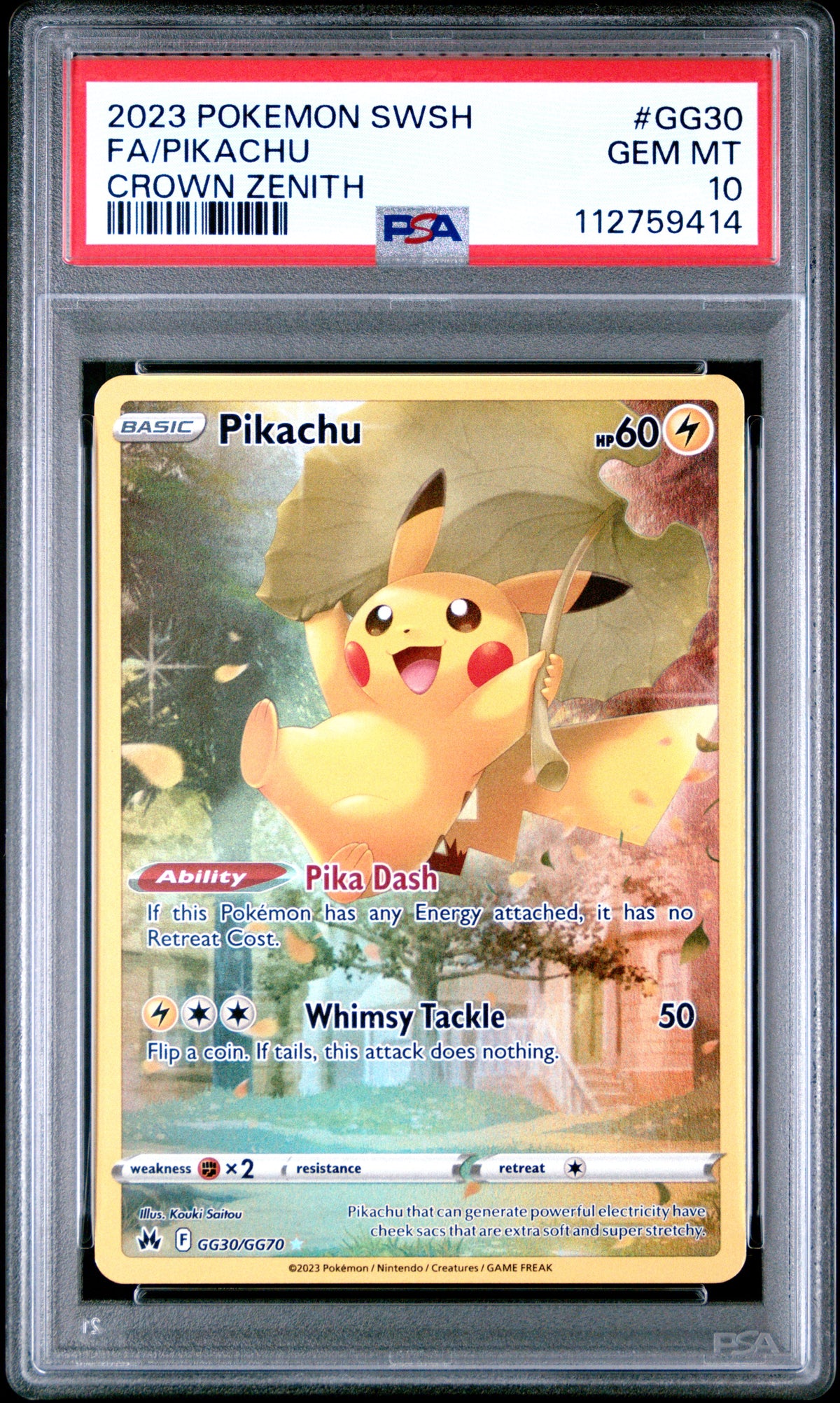 2023 FA/PIKACHU #GG30 PSA 10 (front)
