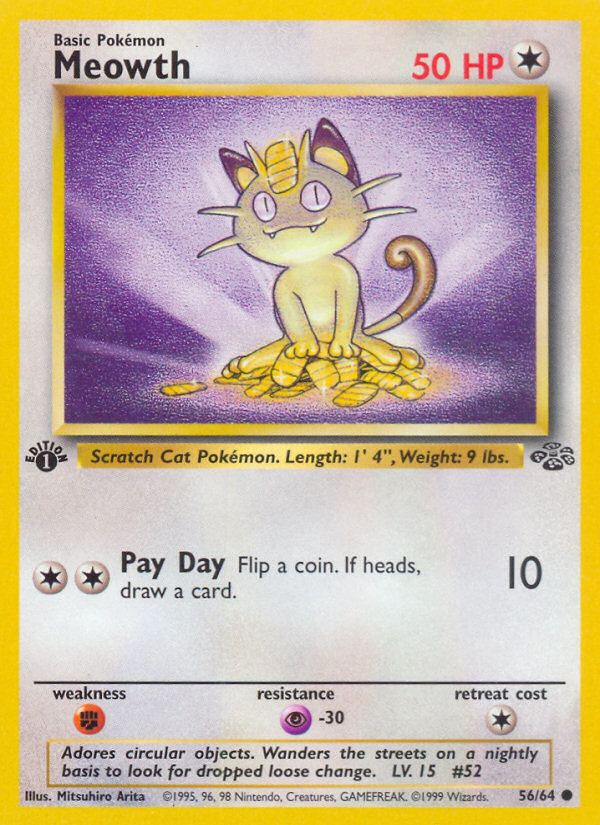 1999 Meowth #56/64 CGC 7.5 (stock image — not the actual card)
