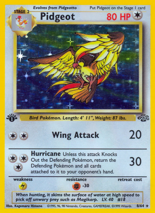 1999 Pidgeot #8/64 CGC 7 (stock image — not the actual card)