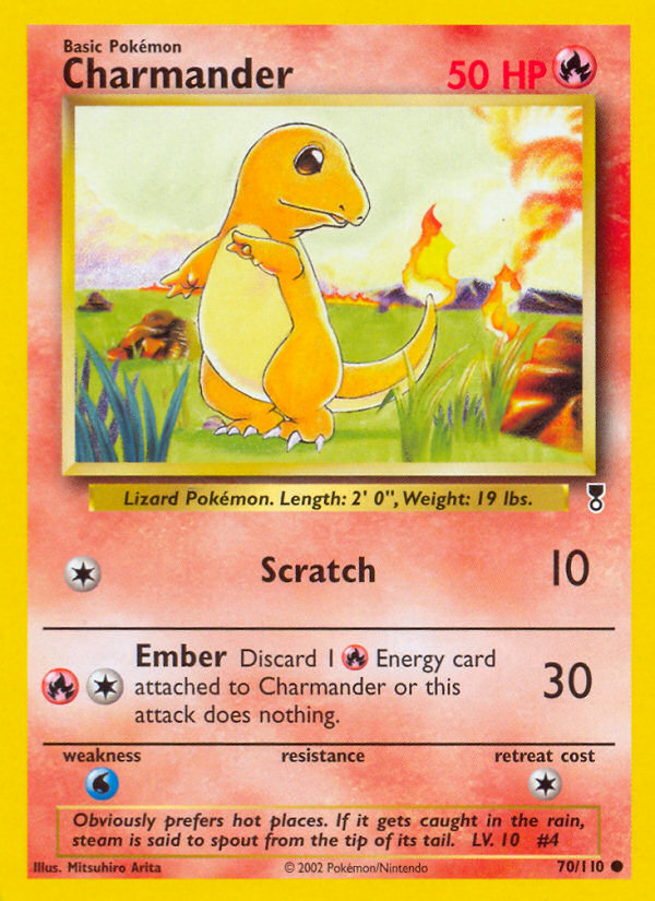 2002 CHARMANDER-REV.FOIL #70 Legendary Collection PSA 7 (stock image — not the actual card)