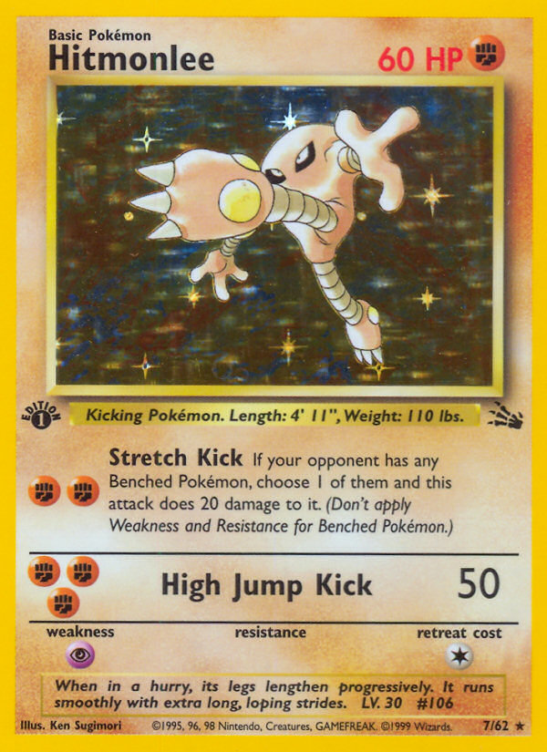 1997 HITMONLEE-HOLO #106 PSA 9 (stock image — not the actual card)