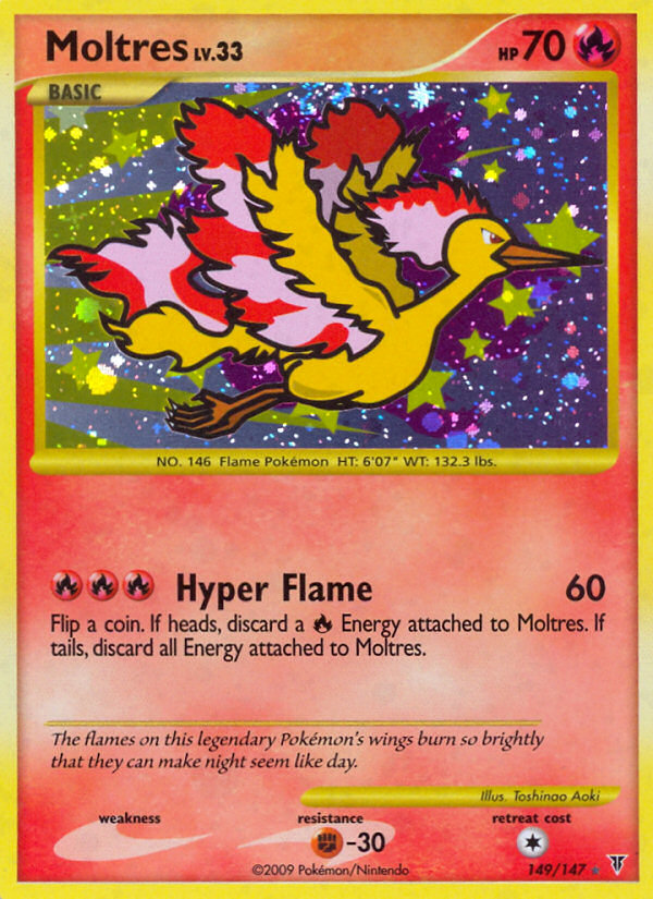 2009 MOLTRES-HOLO #149 Supreme Victors PSA 8 (stock image — not the actual card)