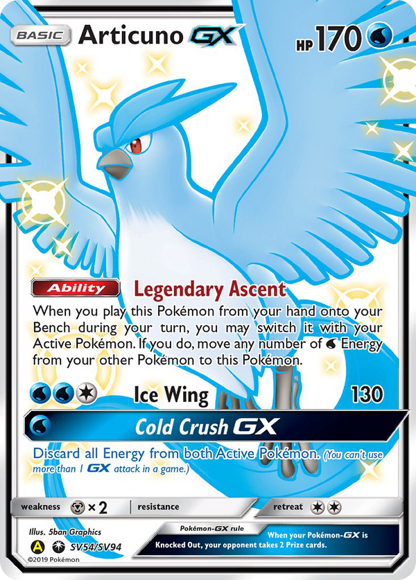 2019 FA/ARTICUNO GX #SV54 PSA 10 (stock image — not the actual card)
