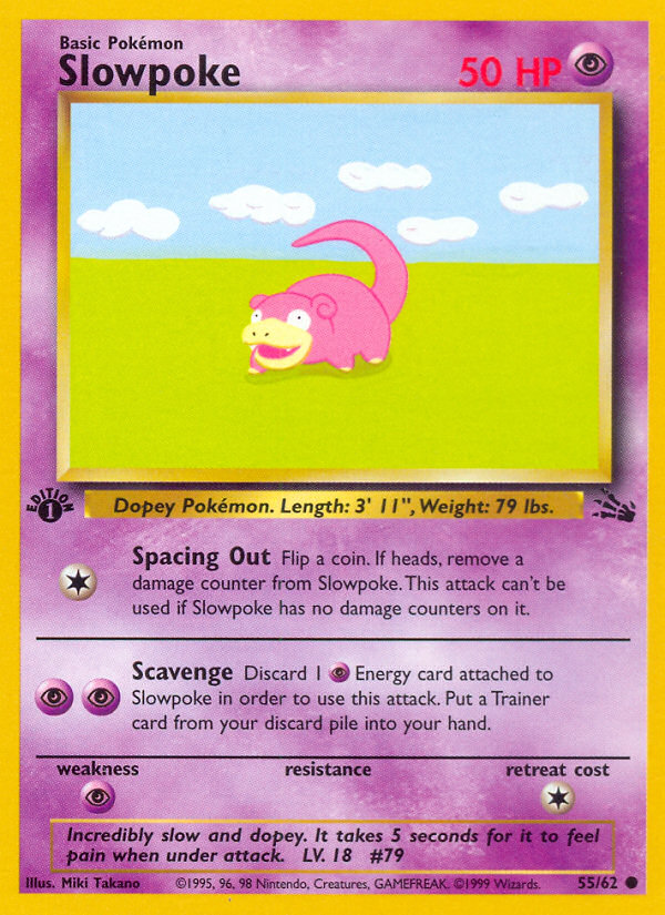 1999 SLOWPOKE #55 PSA 9 (stock image — not the actual card)