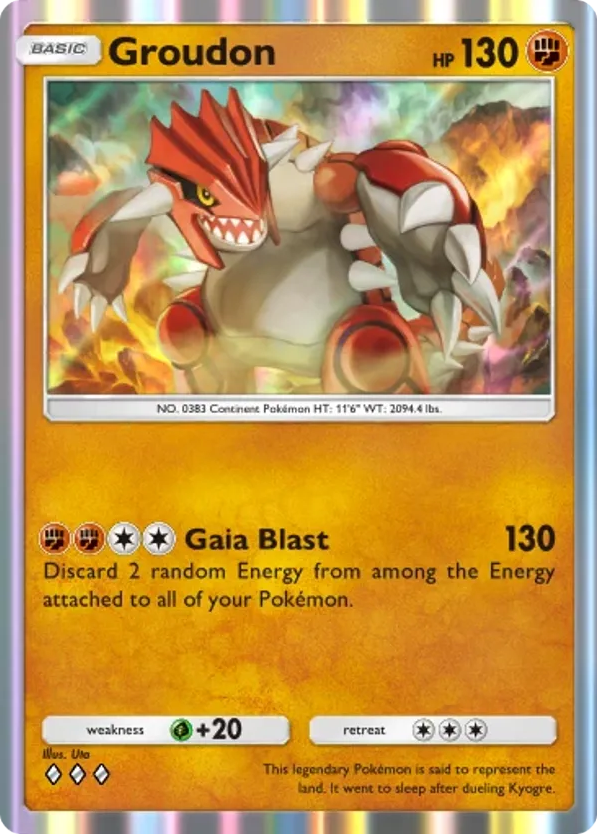 2005 _____'s GROUDON-HOLO #020 PSA 9 (stock image — not the actual card)