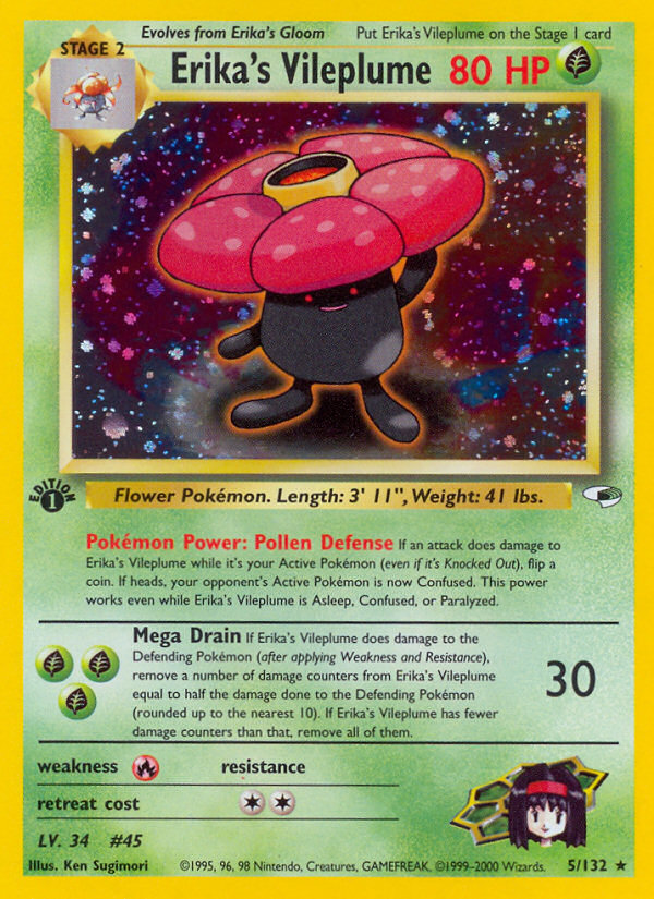 1998 ERIKA'S VILEPLUME #45 PSA 10 (stock image — not the actual card)
