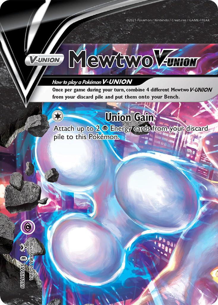 2021 MEWTWO V-UNION #005 PSA 10 (stock image — not the actual card)