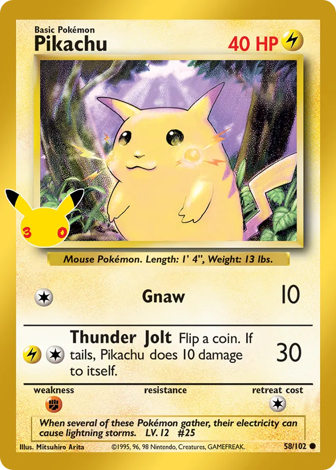 1998 PIKACHU #25 PSA 9 (stock image — not the actual card)