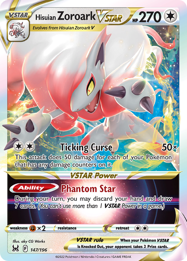 2022 Hisuian Zoroark VSTAR #147/196 CGC Gem Mint 10 (stock image — not the actual card)