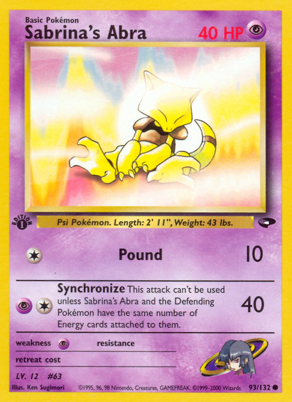 2000 SABRINA'S ABRA #93 PSA 10 (stock image — not the actual card)