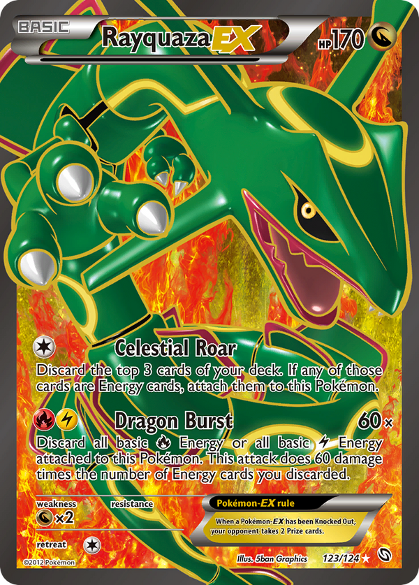 2012 FA/RAYQUAZA EX #123 PSA 7 (stock image — not the actual card)