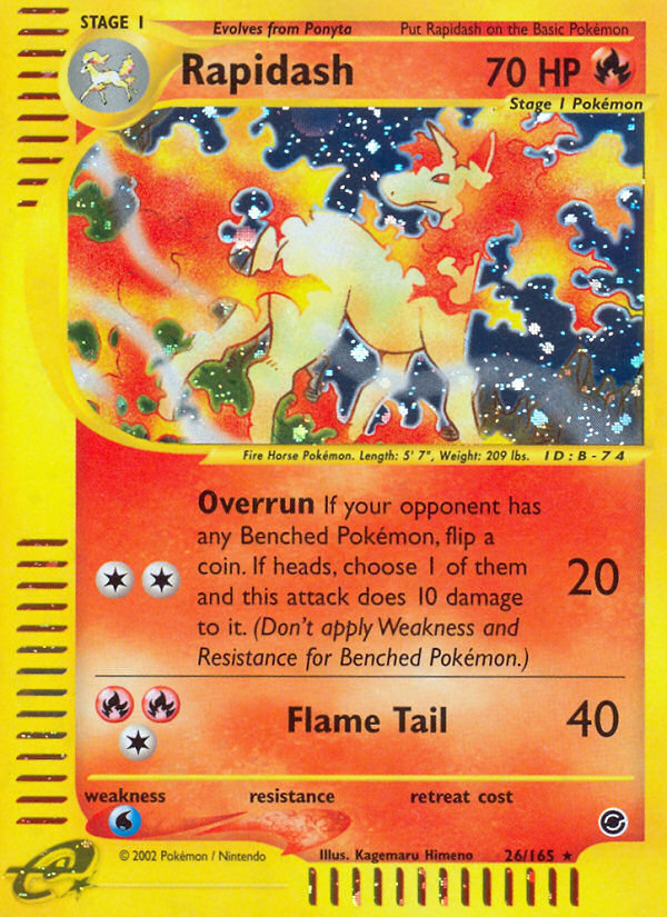2002 RAPIDASH-HOLO #26 PSA 9 (stock image — not the actual card)