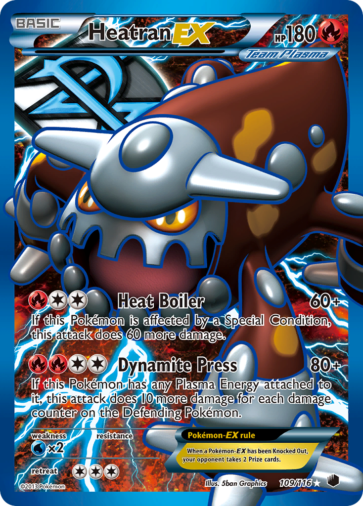 2013 Heatran-EX #109 Plasma Freeze PSA 8 (stock image — not the actual card)