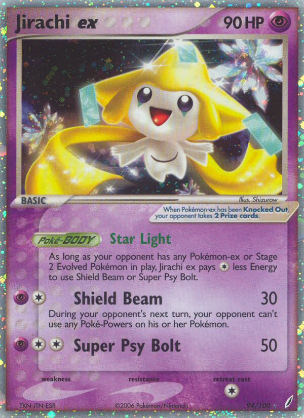 2006 JIRACHI EX-HOLO #94 Crystal Guardians PSA 9 (stock image — not the actual card)