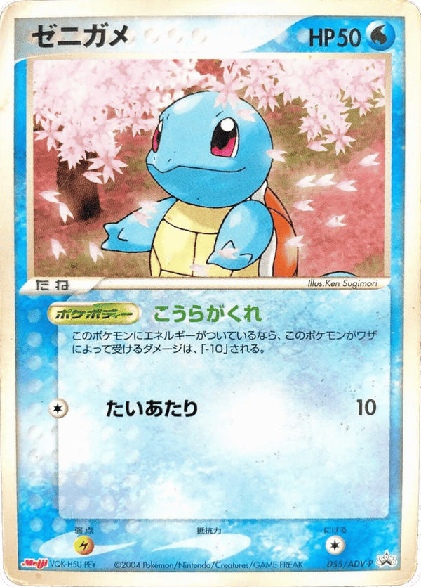 2002 Japanese SQUIRTLE-HOLO #007 PSA 10 (stock image — not the actual card)